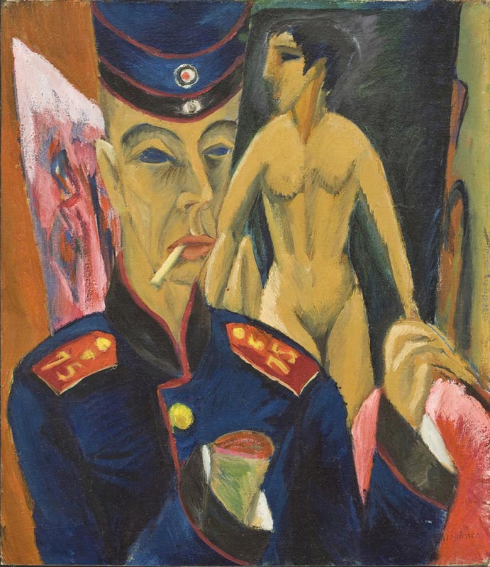 Autorretrato como un soldado, de Ernst Kirchner