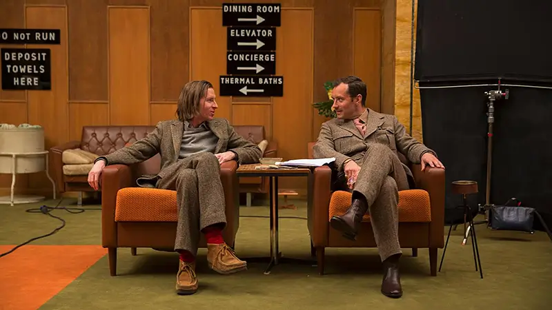 Wes Anderson en el set de El Gran Hotel Budapest